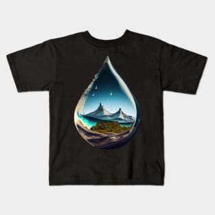 mountain in a droplet of water Kids T-Shirt